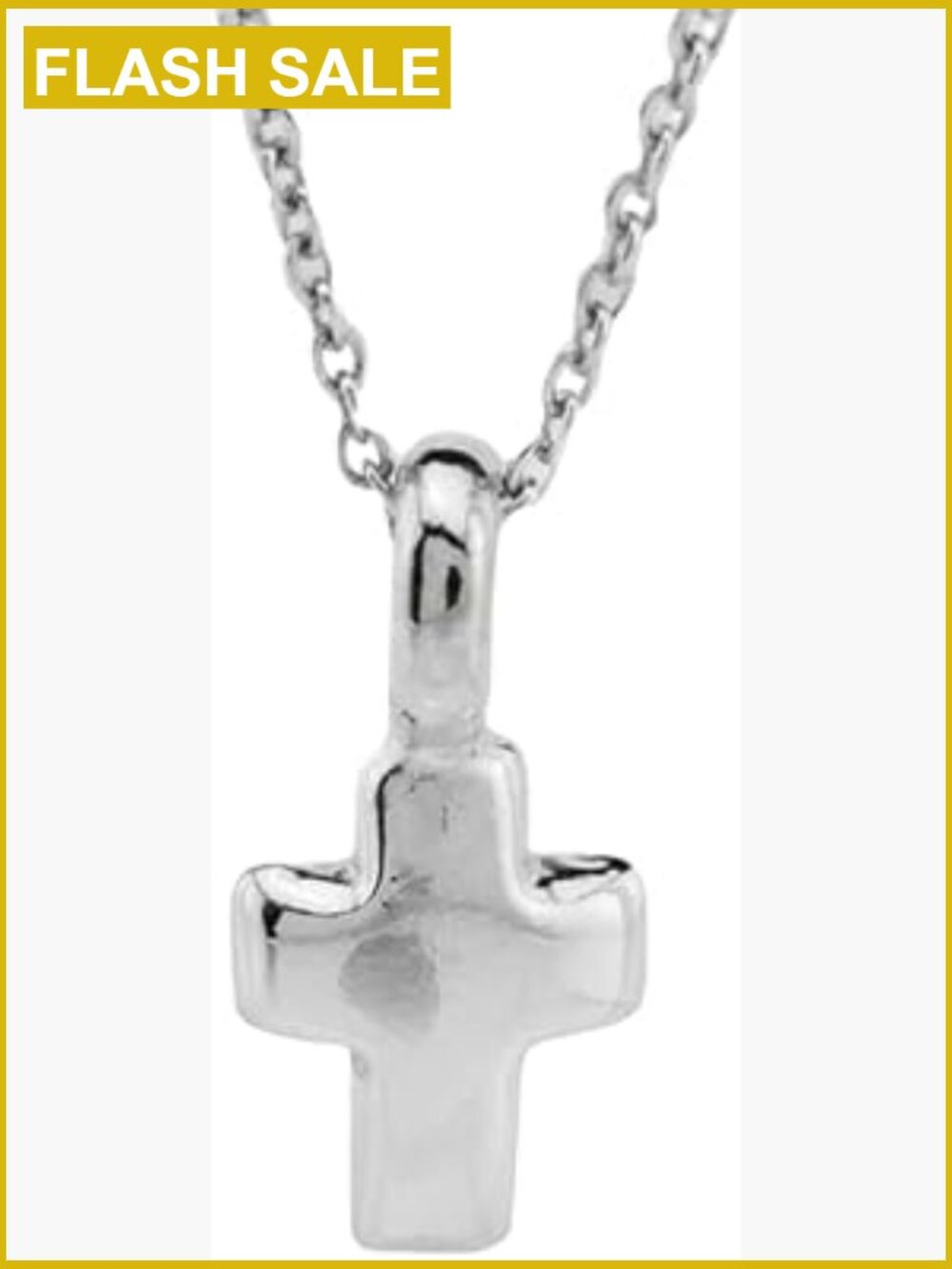 Sterling Silver Tiny Cross Charm Necklace 18in Dainty Minimalist